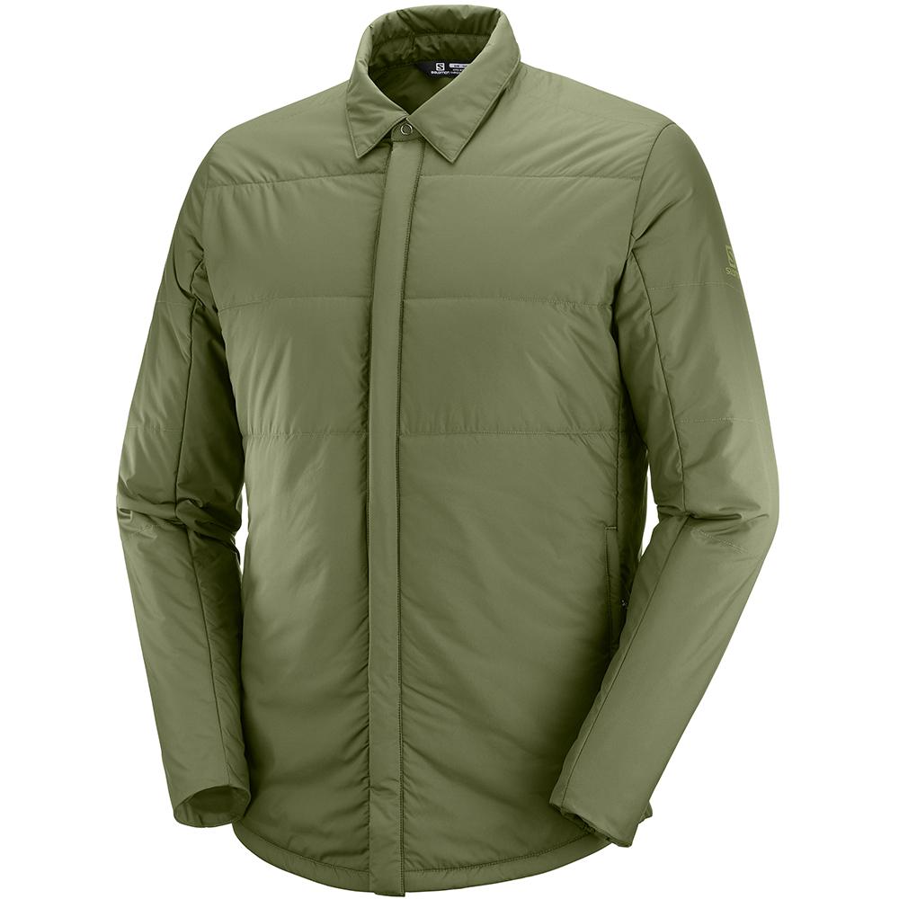 SALOMON SNOWSHELTER INSULATED SHIRT M Philippines - Men's Midlayers - Olive | 582436-JLG